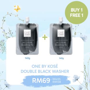 [BUY 1 FREE 1] ONE BY KOSÉ Double Black Washer 140g