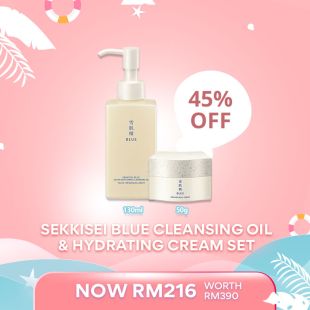 [618 Exclusive] Sekkisei Blue Cleansing Oil & Hydrating Cream Set