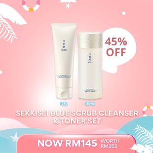 [618 Exclusive] Sekkisei Blue Scrub Cleanser & Toner Set